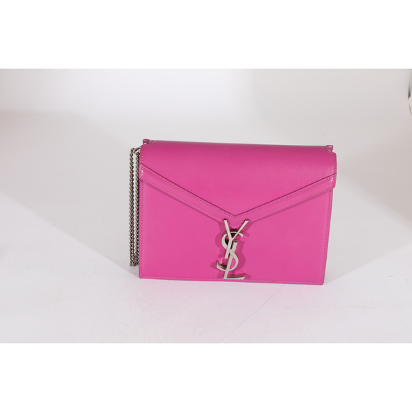 SAINT LAURENT Fuchsia Calfskin Cassandra Monogram Chain Bag - Picture 7 of 7